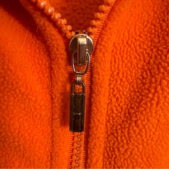 VTG Y2K Tommy Hilfiger Full Zip Fleece Vest Women Size XL Orange Clueless Vibes - Picture 7 of 11